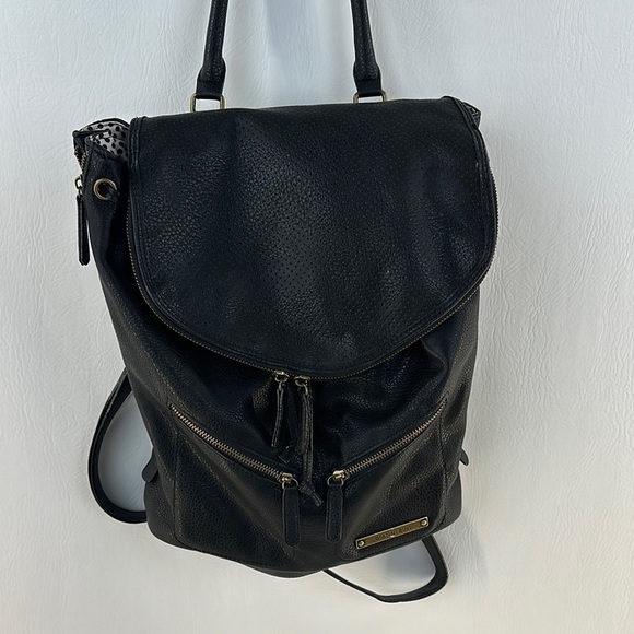 13x14x5 Handbags - Gianni Bini Drawstring Faux Pebbled Leather Backpack